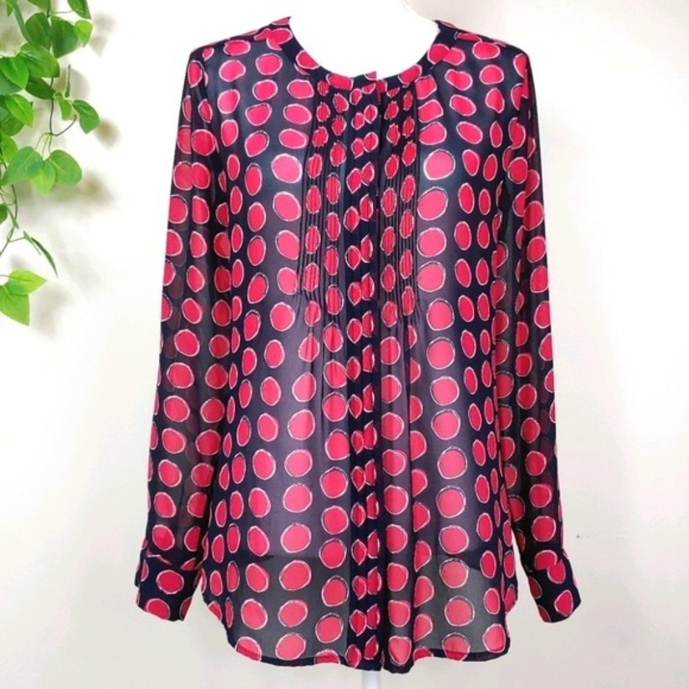 Banana‎ Republic Red Dot Blouse M
